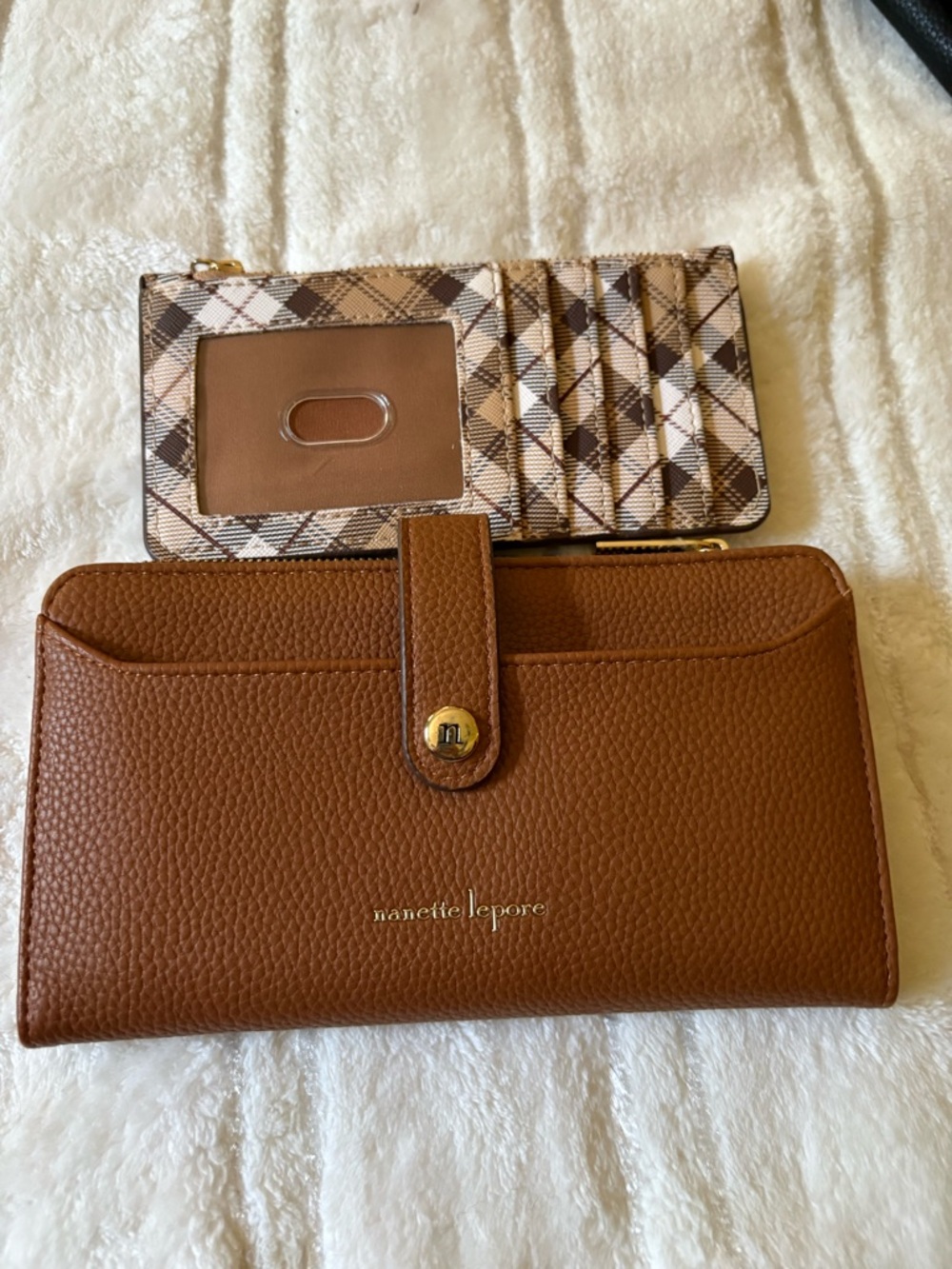 Nanette Lepore Black and Brown Pebbled Leather Wallets - Picture 2 of 7